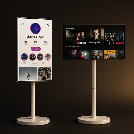 MoveView™ 21.5-Inch AI Touchscreen TV+PC — Portable Android 15 All-in-One with Wheels