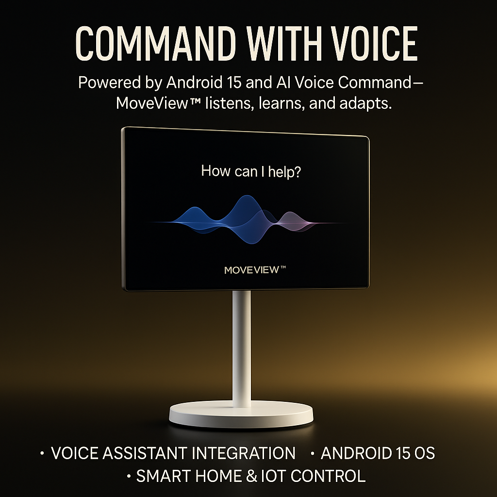 MoveView™ 21.5-Inch AI Touchscreen TV+PC — Portable Android 15 All-in-One with Wheels