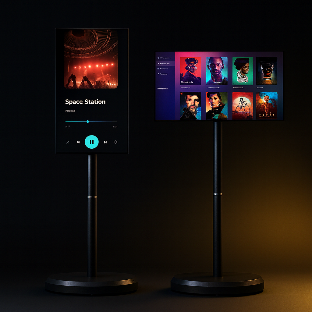 MoveView™ 21.5-Inch AI Touchscreen TV+PC — Portable Android 15 All-in-One with Wheels