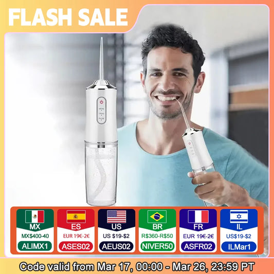 FlossJet™ - Smart Electric Water Flosser with 3 Cleaning Modes – Rechargeable & Portable.