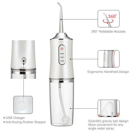 FlossJet™ - Smart Electric Water Flosser with 3 Cleaning Modes – Rechargeable & Portable.