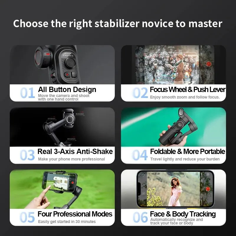Axis One Pro™ Intelligent 3-Axis Smartphone Gimbal