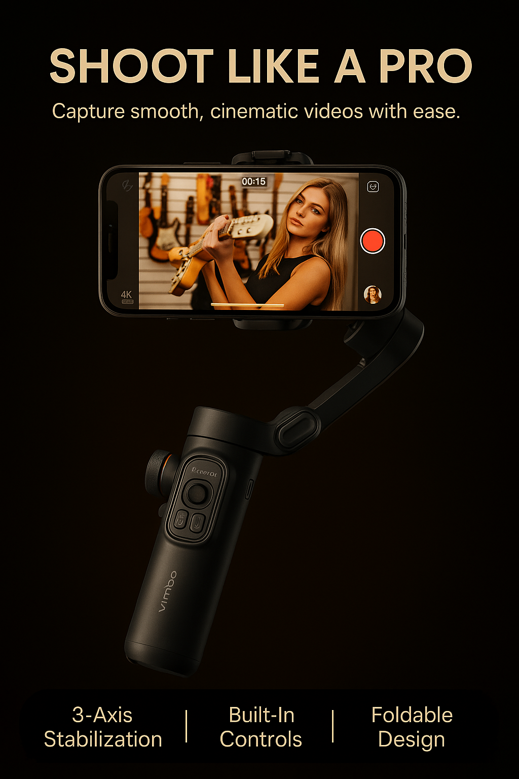 Axis One Pro™ Intelligent 3-Axis Smartphone Gimbal